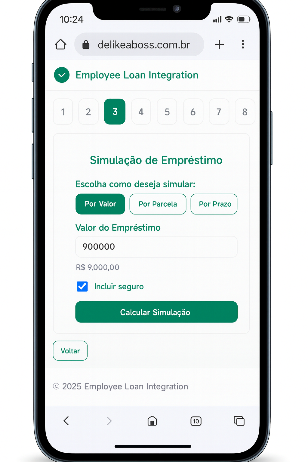 Passo 2 – Confirmação de vínculo