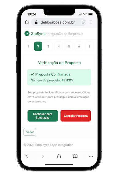 Proposta confirmada no ZipSync